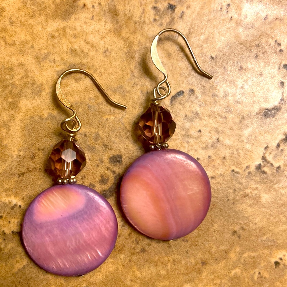 4/$20 Purple Mother-of-Pearl Gemstone Earrings